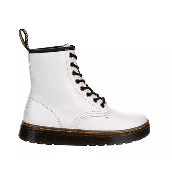 Dr Martens Boots Mens Size 10 Lace up 8 Eyes Combat White Smooth Leather Zavala - Picture 7 of 8